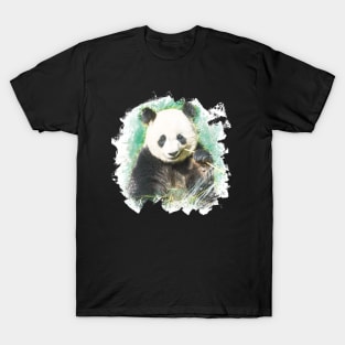 Panda Bear Animal Wildlife Jungle Nature Freedom Watercolor T-Shirt